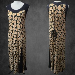 Vintage Starina Black Floral Sleeveless Maxi Sundress